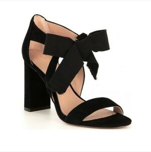 AD & Daughters Charlotta Bow Suede Block Heels Size 7.5